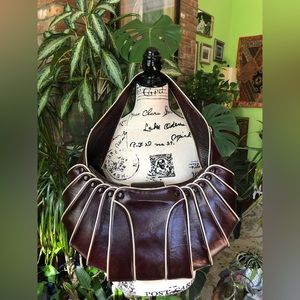 NWOT Limited Addition Scalloped Shell-Style Calfskin Leather Shoulder Bag